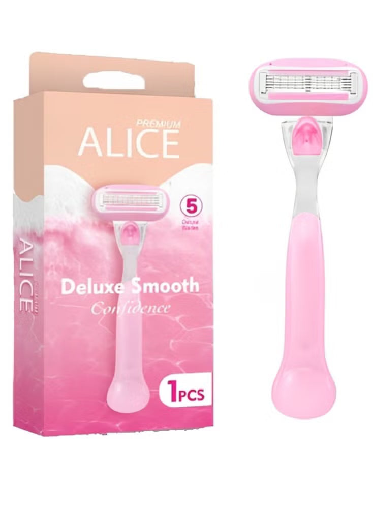 اليس بريميوم 5 ديلوكس شفرات الحلاقة النسائية بميزة الترطيب