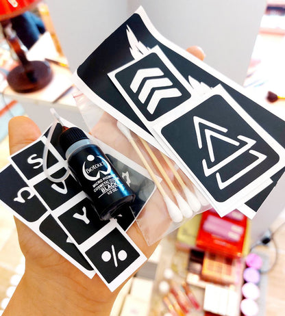 بايو تاتش تاتو مؤقت حبر مع مجموعة رسومات باللون الاسود