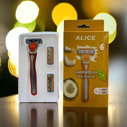 ماكينة حلاقة اليس كومفورت جلايد للنساء مع شفرات سداسية نعومة فورية بدون تهيج