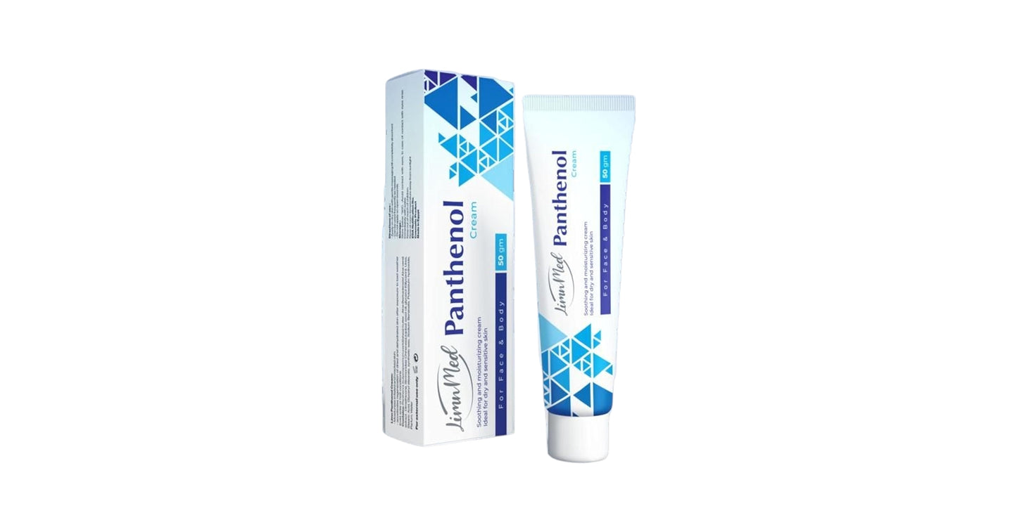 Limin Med Panthenol Cream for Skin Moisturizing, Smoother Skin, and Skin Cell Regeneration - 30gm