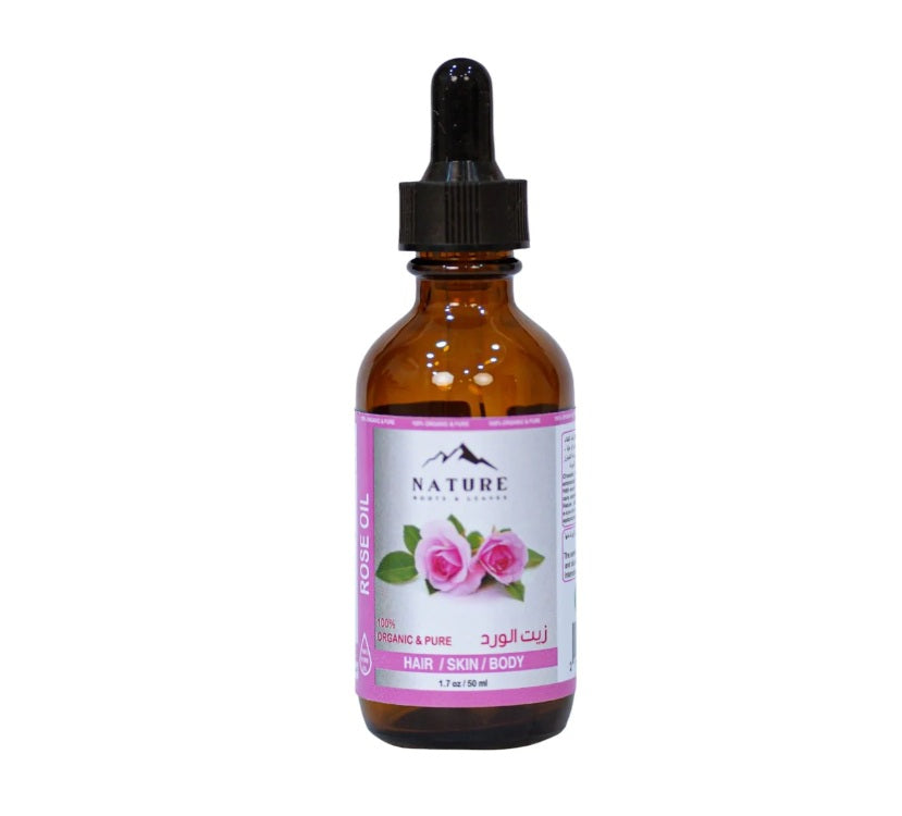 Nature Rose Oil for Brightening and Evening Skin Tone and Sensitive Areas - 50ml