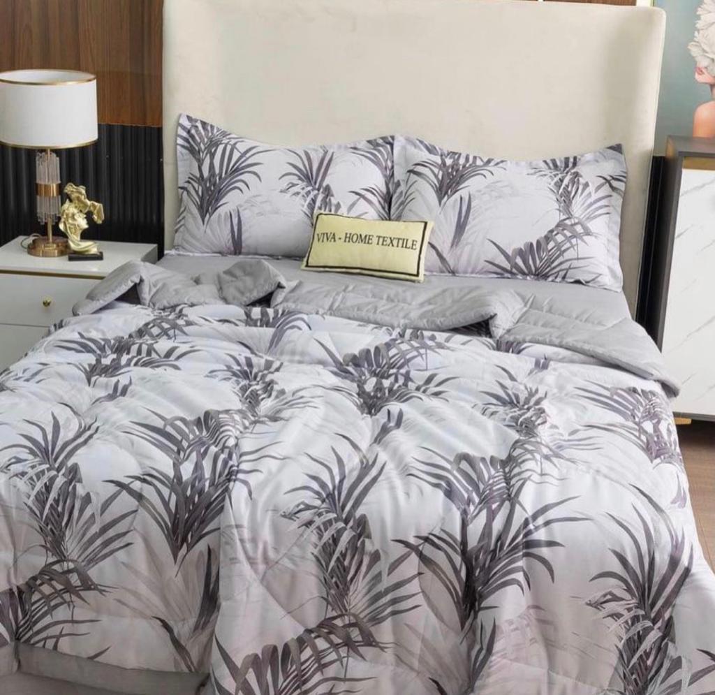 طقم لحاف 3 قطع بخامة قطن مشجر بمقاس (220*240)