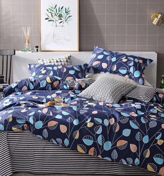 طقم لحاف ازرق داكن 3قطع بمقاس (220*240)