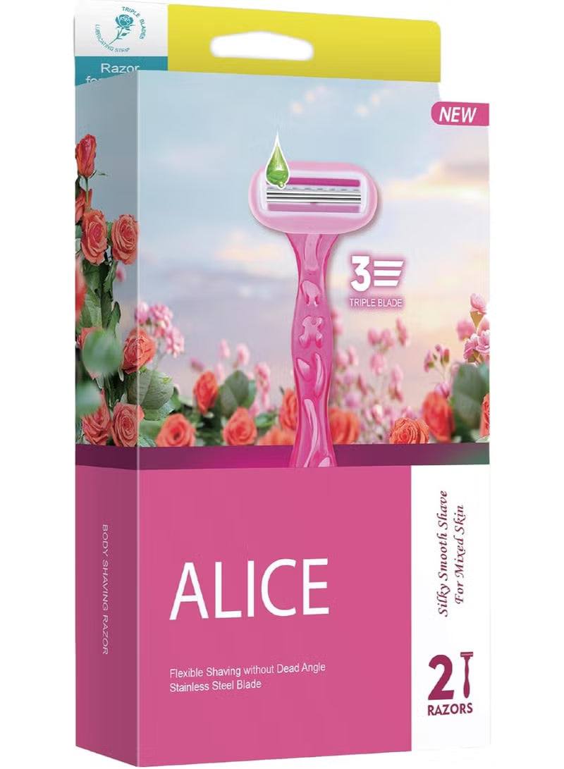 اليس شفرات حلاقة ثلاثية للجسم للنساء من الفولاذ المقاوم للصدأ برأس محورى، للبشرة المختلطة