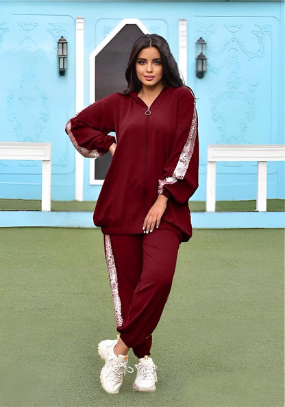 Pink Wing Striped Set