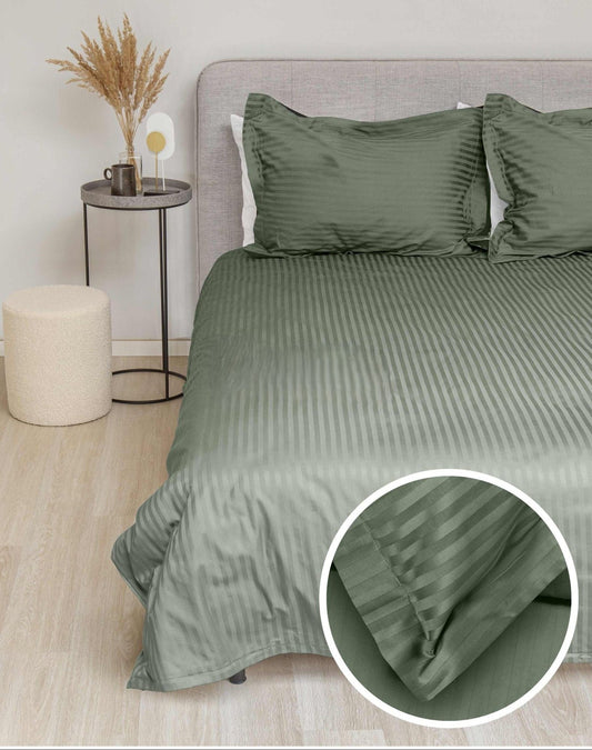 طقم لحاف سترايب بلون زيتونى 3 قطع (220*240)